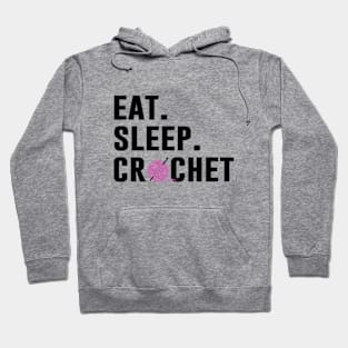 Eat. Sleep. Crochet. Repeat. Tee Hoodie